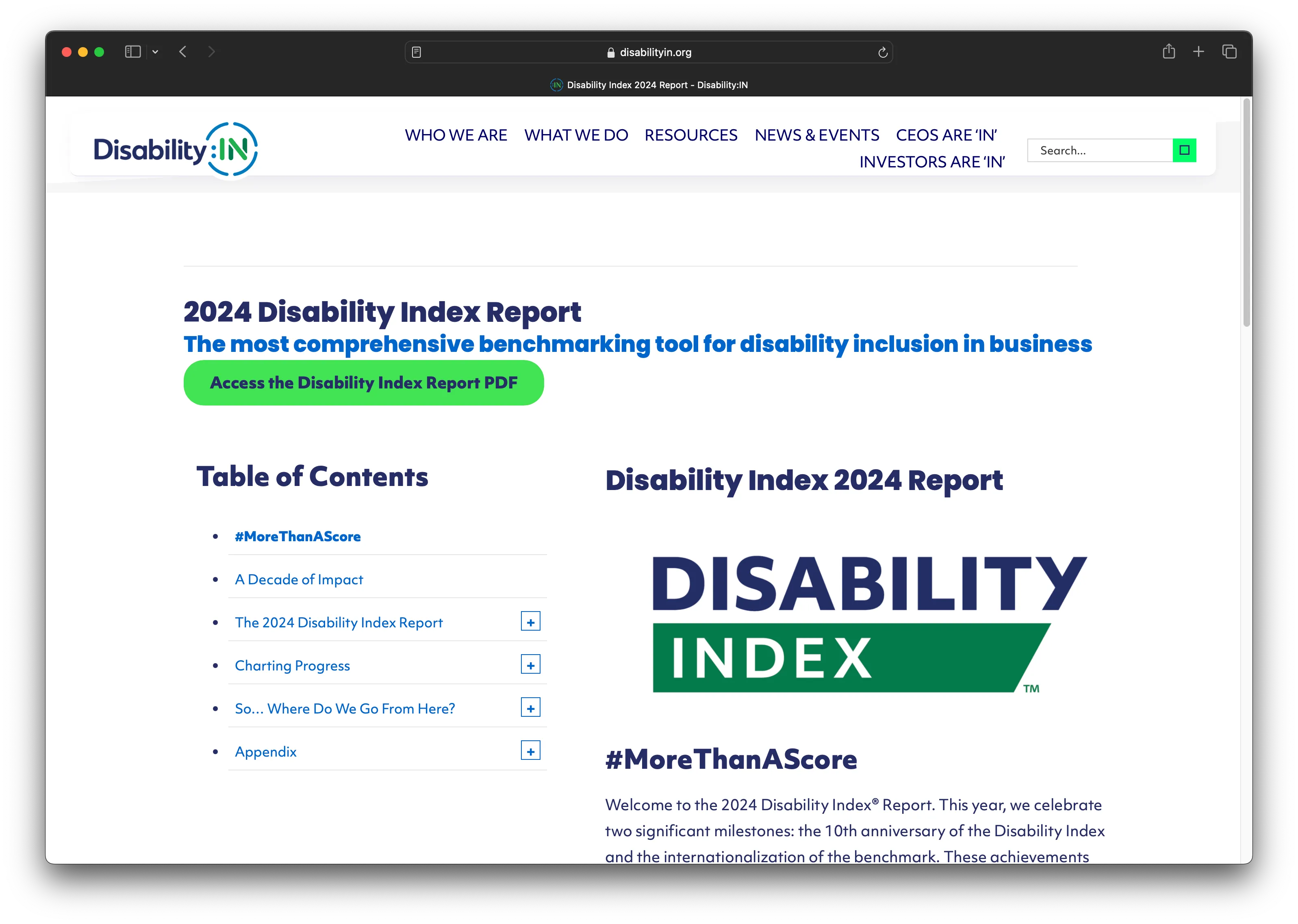 2024 Disability Index Report. The most comprehensive benchmarking tool for disability inclusion in business. Access the Disability Index Report PDF.